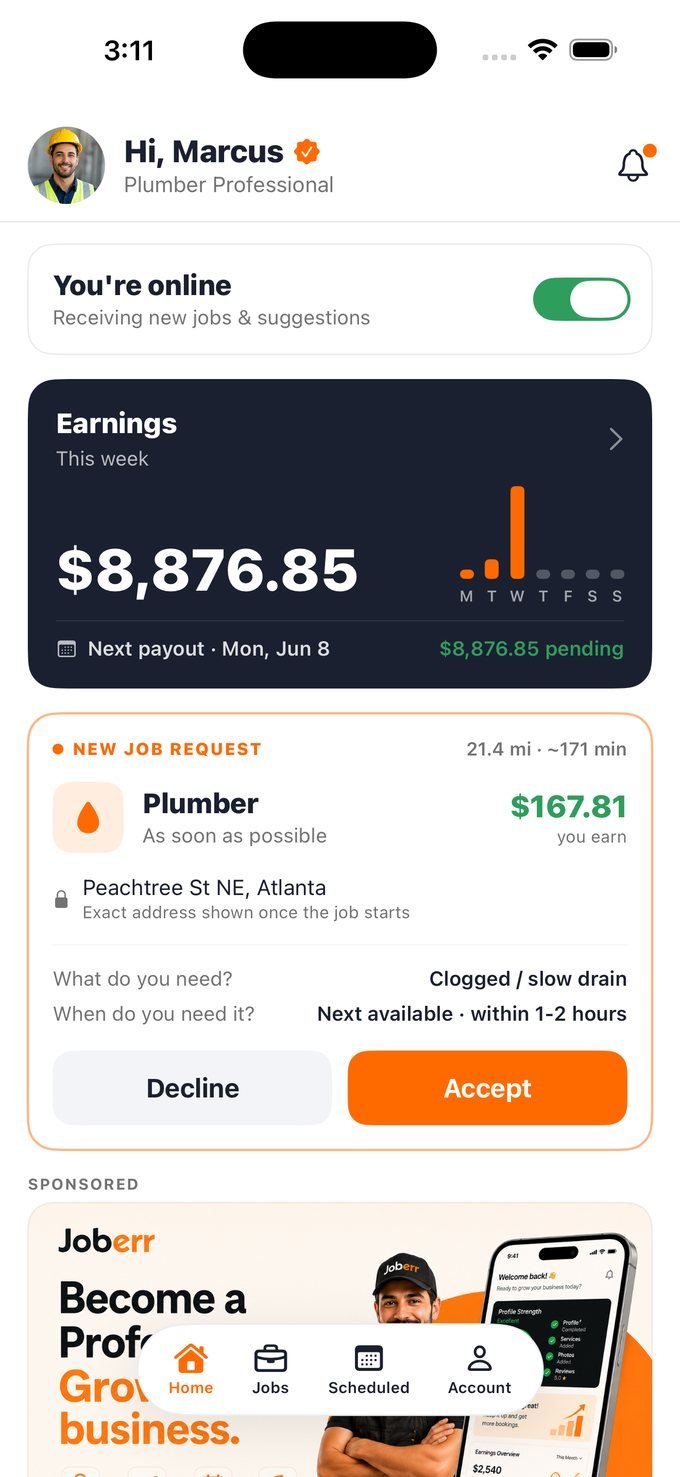 Joberr Pro dashboard