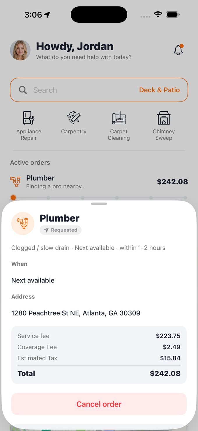 Tracking an active order